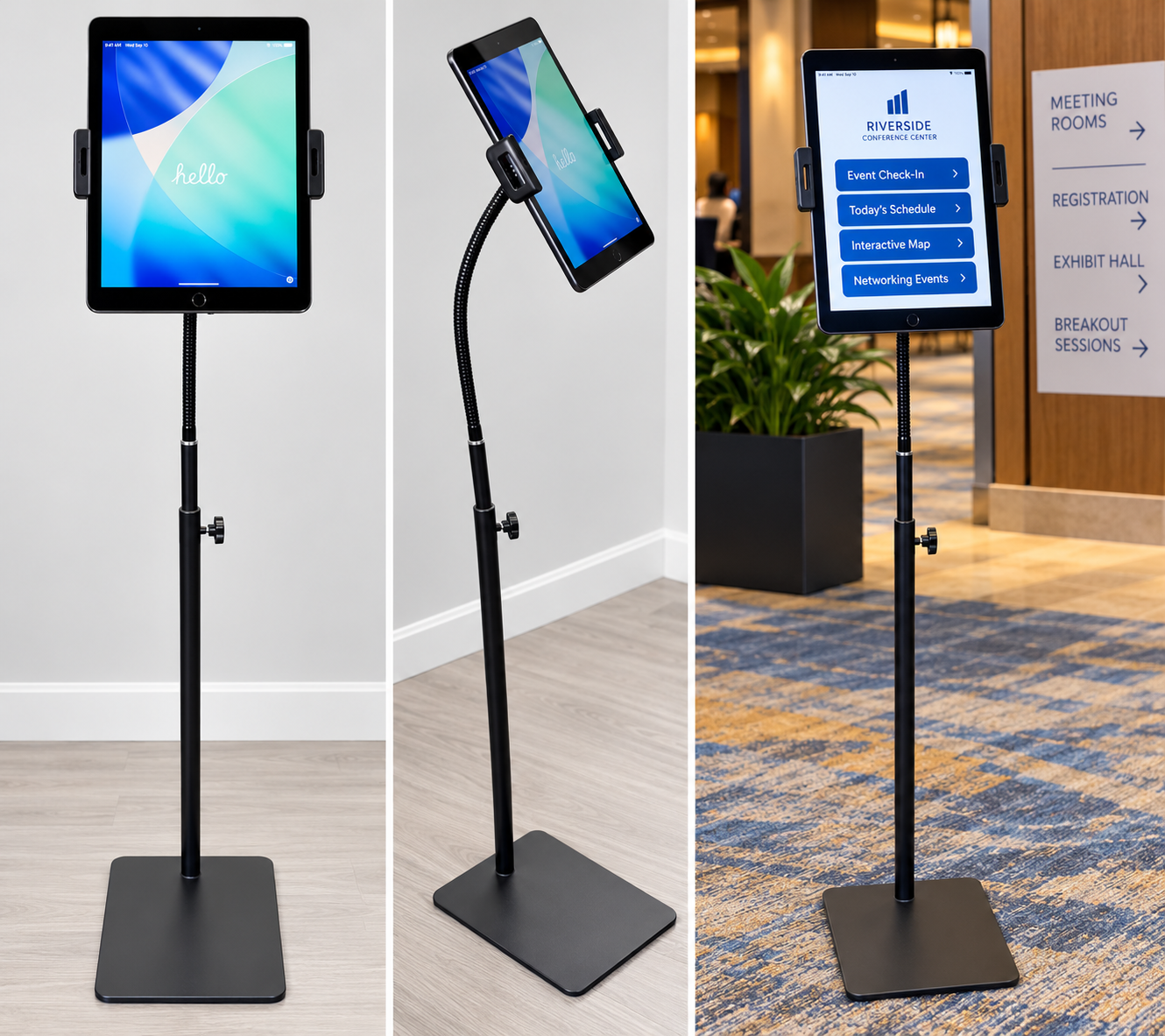 Versatile Gooseneck iPad tablet stand